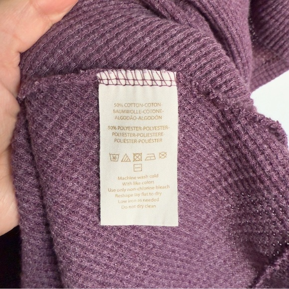 Free People Swing Thermal Cozy Knit Top Purple | Size XS-M (Oversized Fit) - Picture 5 of 6